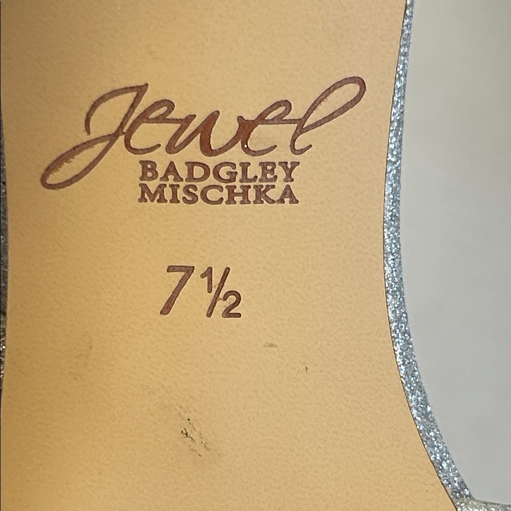 Jewel by Badgley Mischka Silver Glitter Heels Style J-TALLULAH Size 7.5 - Picture 10 of 12